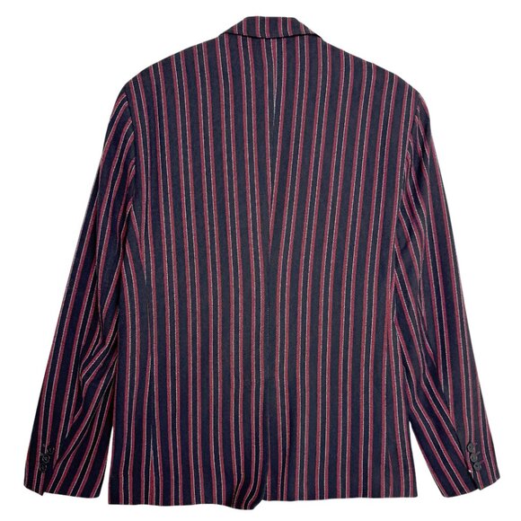 ZARA MAN FULLY LINED BURGUNDY STRIPED SUIT BLAZER 44R BRITISH BESPOKE - Picture 6 of 10